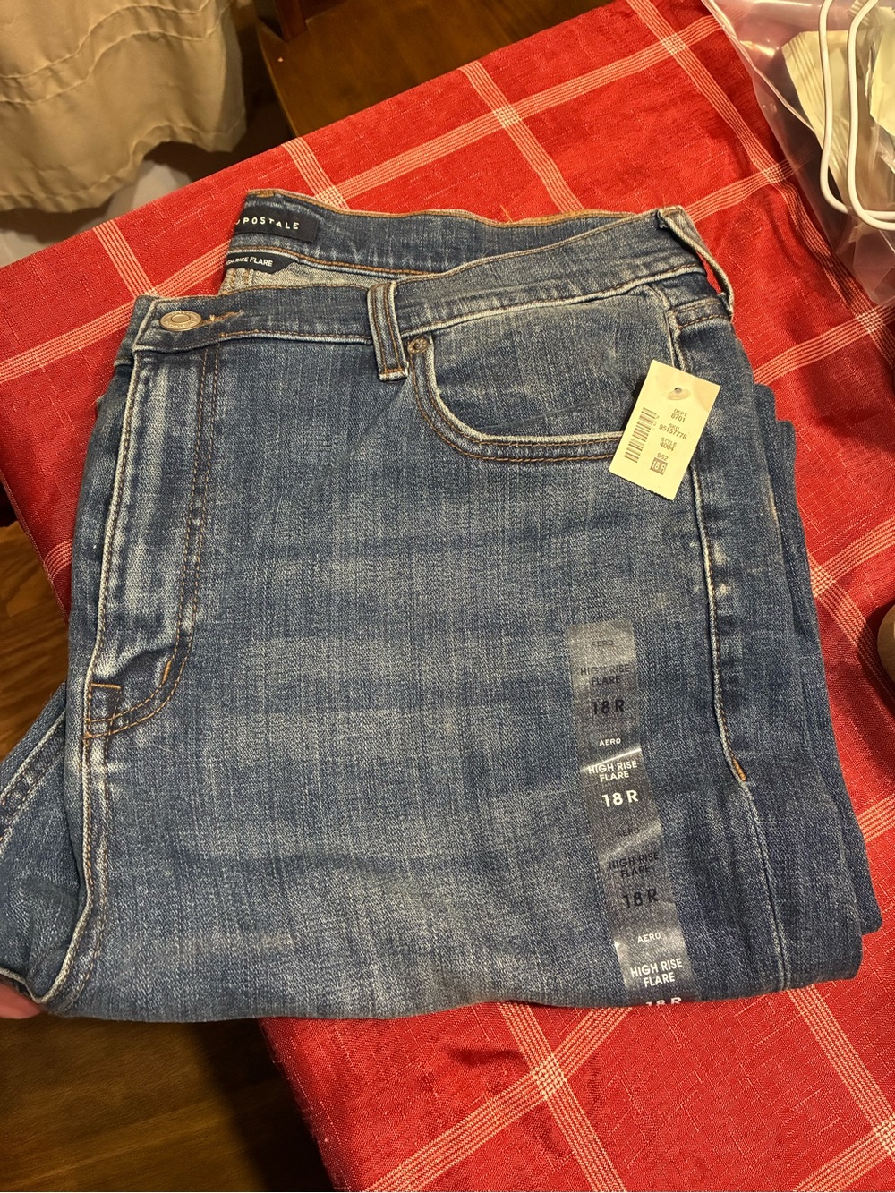 Aeropostale High-Rise Flare Jeans - Medium Blue Wash